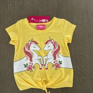 Baby yellow unicorn top